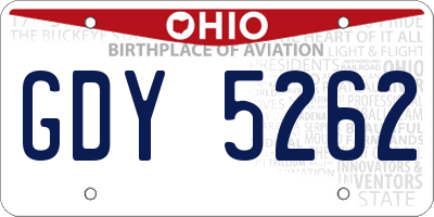 OH license plate GDY5262