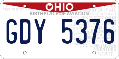OH license plate GDY5376