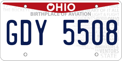 OH license plate GDY5508