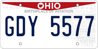 OH license plate GDY5577