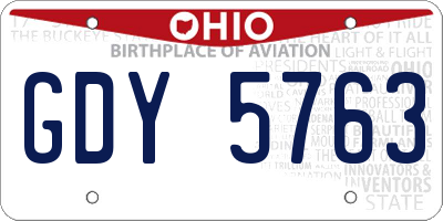 OH license plate GDY5763