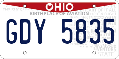 OH license plate GDY5835