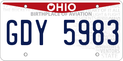 OH license plate GDY5983
