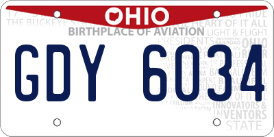 OH license plate GDY6034
