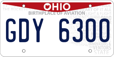 OH license plate GDY6300