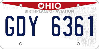OH license plate GDY6361