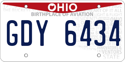 OH license plate GDY6434