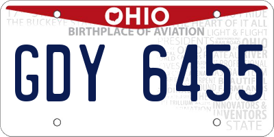 OH license plate GDY6455