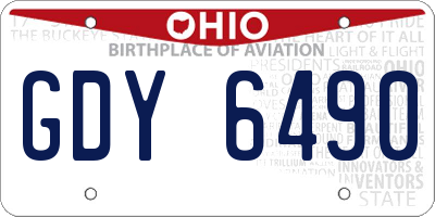 OH license plate GDY6490