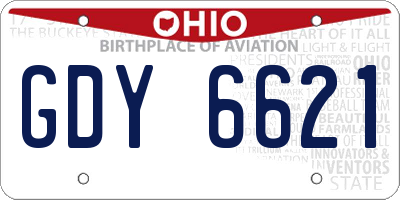 OH license plate GDY6621