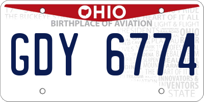 OH license plate GDY6774
