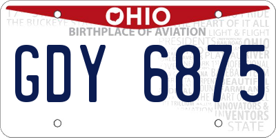 OH license plate GDY6875