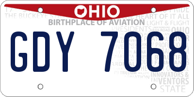 OH license plate GDY7068