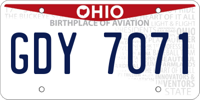 OH license plate GDY7071