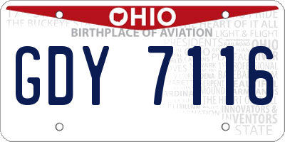 OH license plate GDY7116