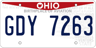 OH license plate GDY7263
