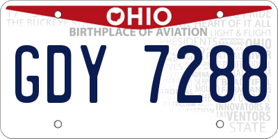OH license plate GDY7288