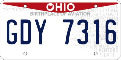 OH license plate GDY7316