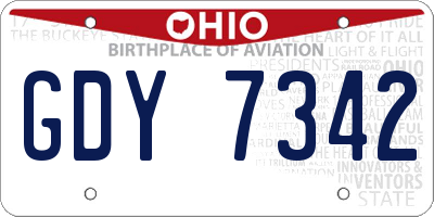 OH license plate GDY7342