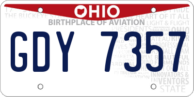 OH license plate GDY7357