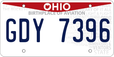OH license plate GDY7396