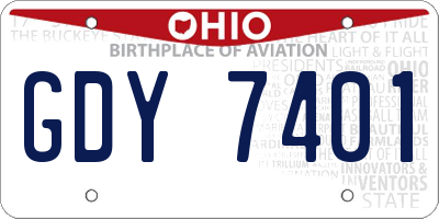 OH license plate GDY7401