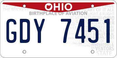 OH license plate GDY7451