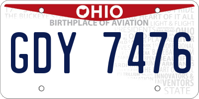 OH license plate GDY7476
