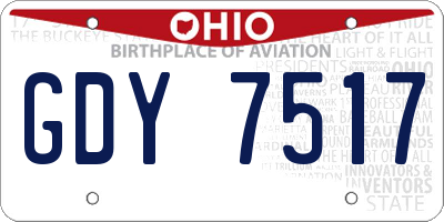 OH license plate GDY7517