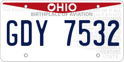 OH license plate GDY7532