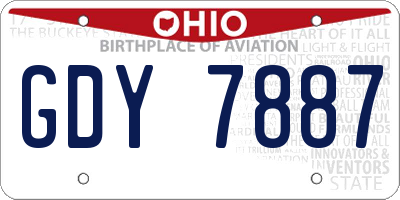 OH license plate GDY7887