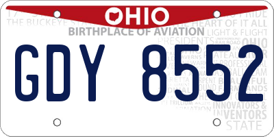OH license plate GDY8552