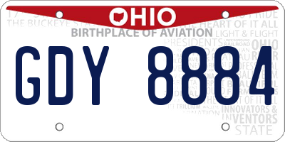 OH license plate GDY8884
