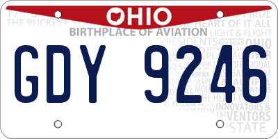 OH license plate GDY9246