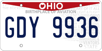 OH license plate GDY9936
