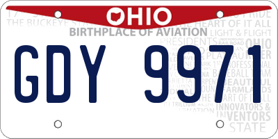 OH license plate GDY9971