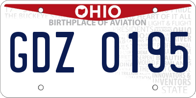 OH license plate GDZ0195