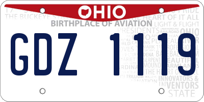 OH license plate GDZ1119