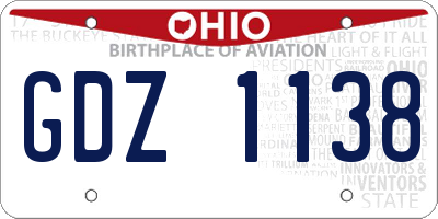 OH license plate GDZ1138