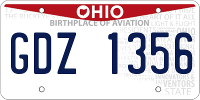 OH license plate GDZ1356