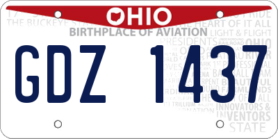 OH license plate GDZ1437