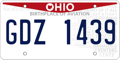 OH license plate GDZ1439
