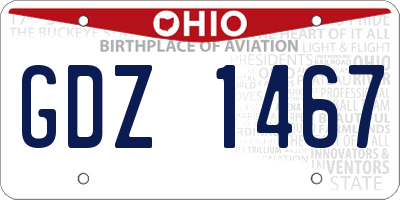OH license plate GDZ1467