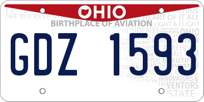 OH license plate GDZ1593