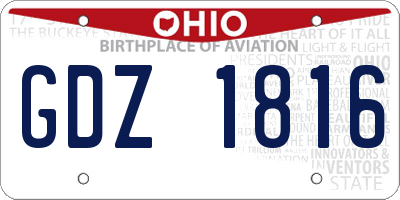 OH license plate GDZ1816