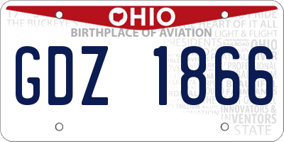 OH license plate GDZ1866
