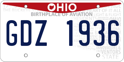 OH license plate GDZ1936