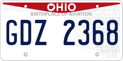 OH license plate GDZ2368
