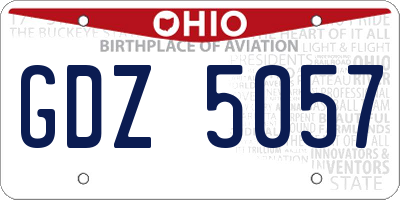 OH license plate GDZ5057