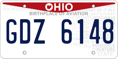 OH license plate GDZ6148